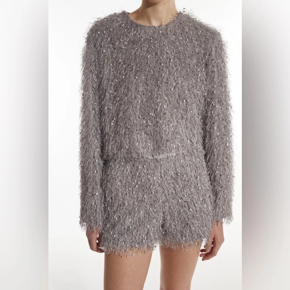 Saint Art Gray Feather Top - Picture 2 of 8